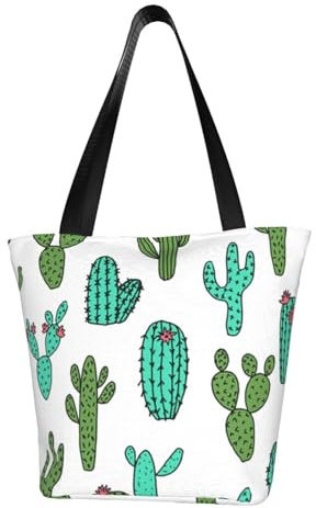 GRatka Kaktus Kakteen Kaktus Design, Umhängetasche mit großer Kapazität, wiederverwendbare Einkaufstaschen, Tragetaschen