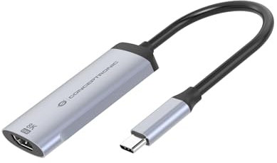 Conceptronic ABBY23G USB-C-auf-HDMI-2.1-Adapter, 8K60Hz, USB Typ-C, HDMI-Ausgang, 7680 x 4320 Pixel