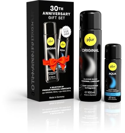 pjur ORIGINAL 100ml + AQUA 30ml - limitiertes Geschenkset zum Verwöhnen - mit Gleitgel auf Silikon- und Wasserbasis - für Massage, Intimität & langanhaltende Gleitfähigkeit