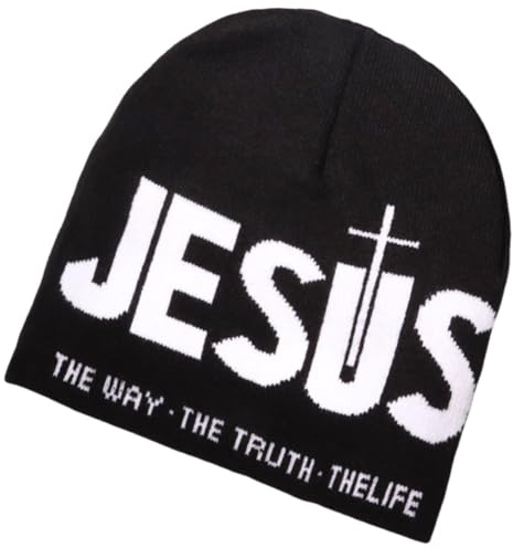 HiyyFloy Jesus-Kreuz, Christliche Strickmütze, Winter-/-Kopfbedeckung Für Männer Und Frauen