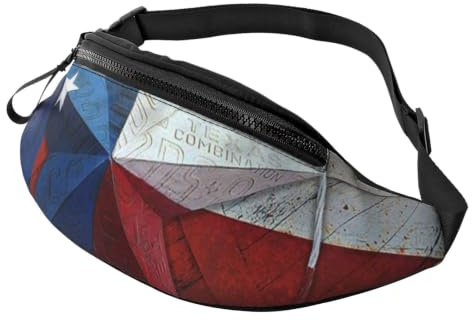 Bauchtasche mit Pyramiden-Druck, verstellbare Umhängetasche, für Sport, Reisen, Urlaub, Bauchtasche für Männer und Frauen, American Wastern Texas Star, One Size, Taschen-Organizer