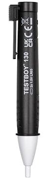 Testboy 130 berührungsloser Magnetfeldtester, optische Anzeige (für elektromagnetische Schalter und Ventile, inkl. LED-Taschenlampe, für alle Magnetfelder, ABS-Kunststoffgehäuse), Schwarz
