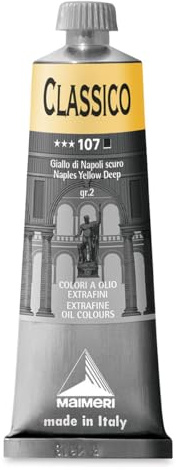Maimeri CLASSICO 60 ml, Extra feine Künstlerölfarbe, Farbton Neapelgelb dunkel