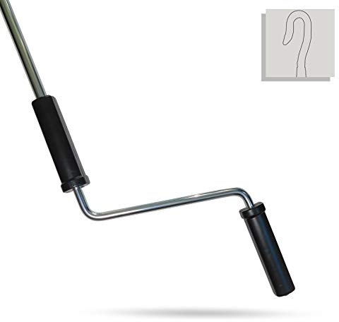 markiso Markisenkurbel 140 cm Verzinkt – Kurbel für Markise mit Fleischerhaken – Kurbelgestänge verzinkter Stahl, Rostfrei, Ergonomische Griffe, Freilaufend für Leichte Bedienung