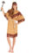 DEGUISE TOI - Déguisement indienne bicolore femme - Robe - Ceinture - Bandeau - XL - Marron - Déguisements adultes - 100% Polyester - Laver à la main - Carnaval