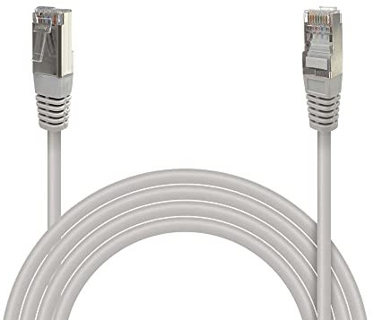 Waytex 33095 Câble Ethernet Réseau RJ45 Cat 6 FTP 250MHz Blindé 100% cuivre - Compatible PC, Imprimante, Box, Routeur, Switch réseau, Consoles de Jeux, TV – 50m, Gris