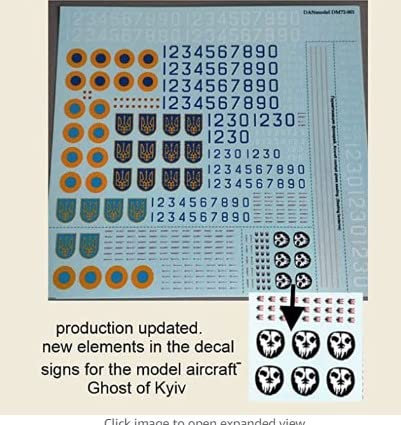 Dan Models 72001 - 1/72 Aufkleber für ukrainische Luftwaffe mit Zeichen Ghost of Kyiv