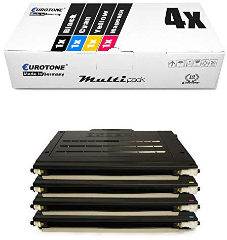 4X EOS-Toner Set kompatibel für Samsung CLP 500 500A 500G 500N 500NA 500R 510 510N 515 550 550G 550N / CLP-500 CLP-510 CLP-515 CLP-550 Serie Schwarz Cyan Magenta Yellow