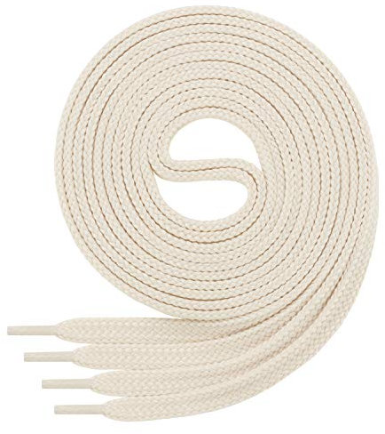 Di Ficchiano 1 Paar SCHNÜRSENKEL cremefarben flach 7mm breit für Sneaker Sportschuhe Lederschuhe - flache Schuhbänder sehr reißfest - Shoe Laces Farbe: cremefarben 120cm