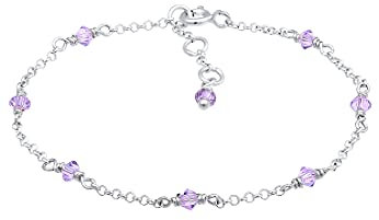 Elli Armband Kinder Bead Bunt mit Kristalle in 925 Sterling Silber