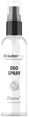Kräutermax Zitronen Deo Spray ohne Aluminium, mit Zitronen Öl & Salbei, 100ml