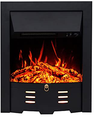 Noble Flame Bedford – Elektrokamin-Einsatz – moderne LED Technik inkl. Heizfunktion – täuschend echtes Feuerambiente - Schwarz