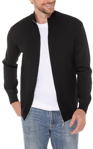 iClosam Iclosam Chaqueta de Punto Grueso para Hombre con Cremallera Y Cuello Alto Sudadera de cárdigan Hombre