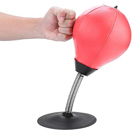 Desktop Boxsack Desktop PU Stanzgeschwindigkeit Ball Stressabbau Adult Sport Boxing Training Desktop Hit Ball(rot) Leistungssport Krafttraining