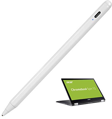 Acer Chromebook Spin 15 Stylus Pen, Active Stylist Pen for Acer Chromebook Spin 15 2-in-1 Convertible Digital Capacitive Pens High Precision with Ultra Fine Tip,Touch-Control and Rechargeable,White