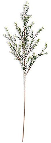 K&K Interiors 54586A 91,4 cm schneebedeckter Buchsbaum und weißer Beerenstiel, Kunststoff, Grün