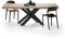 MOBILI FIVER, Mesa Extensible Emma 140(220) x90 cm, Color encina con Patas Cruzadas Negras, para 6-10 Personas, Mesa Extensible de Comedor, Mesa Cocina, Salon, Made In Italy