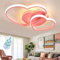 LED Deckenleuchte Modern Liebe Herz Design Deckenlampe Warme Romantische Dimmbar Mit Fernbedienung Kronleuchter Acryl Schirm Deckenlicht Wohnzimmerlampe Esszimmer Schlafzimmer Küchen Flur Lampen,Rosa