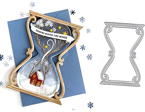 Time Hourglass Metall-Stanzformen, Weihnachtszeit, Sanduhr-Shaker, Stanzschablonen für DIY, Scrapbooking, Karten, dekorative Prägepapier-Stanzformen für Scrapbooking, Kartenherstellung