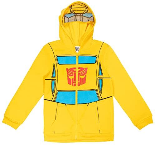 Transformers Megatron Bumblebee Fleece-Pullover mit Reißverschluss für kleine Kinder bis große Kinder, gelb, 7-8