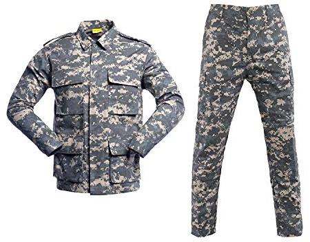 YUSHOW Men's Tactical Suit Camouflage Combat Jacket & Trousers Set Airsoft | Clothing Military Jacket Uniform War Game Army Military Paintball BDU Hunting Shooting Camo Gear