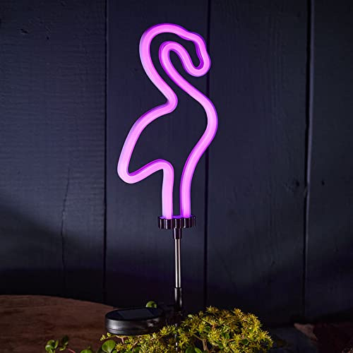 SolarCentre® UrbanSolar Lampe néon solaire d'extérieur Flamant rose