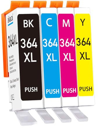 akaca 364XL (4er-Pack) Multipack Kompatibel mit HP 364 364XL Patronen, für Photosmart 5510 5515 5520 5525 5524 7510 Deskjet 3070A 3520 Officejet 4620 4622