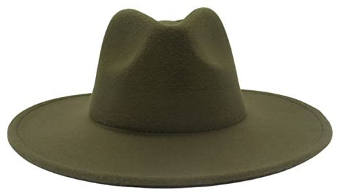 Faringoto Fedora Chapeau d'hiver de luxe pour femme, Vert kaki, Taille unique