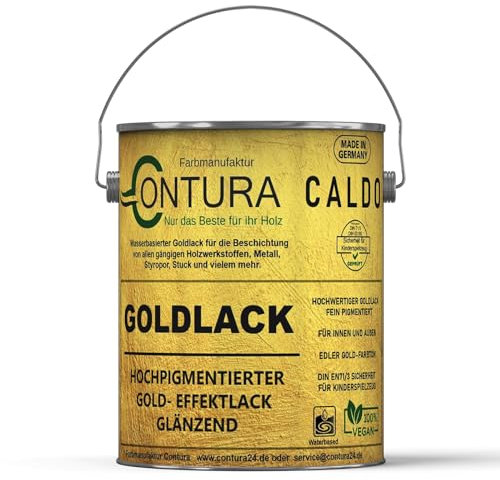 Contura Caldo Goldlack Goldfarbe Gold Effektlack Möbellack Holzlack Metalllack Möbel Farbe Möbelfarbe Effektfarbe (2 Liter)