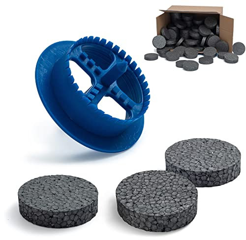 STRÜBER WDVS SET (Grau Styropor Rondelle 1000 Stk. + Styroporfräser 1 Stk.) Satz für Fassadendämmung Wärmedämmung EPS Styroporscheiben Abdeckkappen Fräse