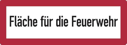 Dreifke® Feuerwehrschild, Fläche für die Feuerwehr - DIN 4066 | Alu 2 mm | 594x210 mm