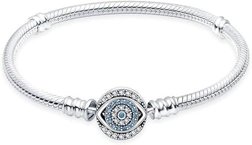 LNQOBU Damen Armband Silber 925 Schlangen Schmetterling Armband mit Funkelnden Herz Verschluss Charms (Mit Einem Spacer Perlen)