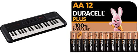 Yamaha PSS-A50 - Portable, Digital Keyboard with Phrase Recording, 42 Built-in Voices and 138 Arpeggio Types, in Black & Duracell Plus AA Alkaline Batteries [Pack of 12], 1,5V LR6 MN1500