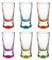 Alcohol Cage COLOR QUICK SHOT Bunte Kurze Schnapsgläser 28 ml - 6 Stück Set - Kleine Gläser mit Schwerem Boden - Wodka Glas Spülmaschinenfest - 65 x 36 mm