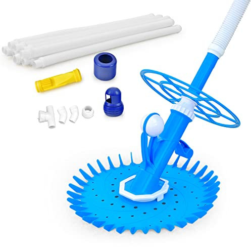GiantexUK Automatic Pool Cleaner, Powerful Suction Pool Vacuum Cleaner with 10 1M Hoses & Accessories, Inground Above Ground Swimming Pool Sweeper for Debris Floor Walls Dirt