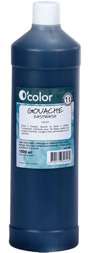 Flacon de 1L de gouache liquide O'COLOR easywash noir
