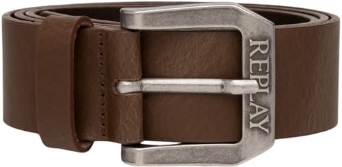 Replay Herren Gürtel aus Leder, Dk Brown Wood 110 (Braun), 105