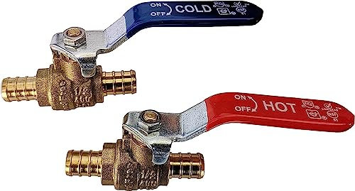 XFITTING 2 Stück 1/2 Zoll Pex Kugelhahn heiß und kalt, 24-2-1 & 2 = 2 x