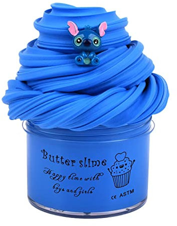 Blue Butter Slime, Girls and Boys Scented Slime Stress Relief Toy, Super Soft and Non-Sticky, for Party Favors, Birthday Gifts, School Education(7oz 200ml)