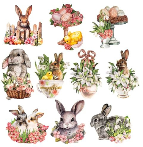 Ideen mit Herz 3-D Motive, ausgestanzt, ca. 7-10 cm, 10 Stück im Beutel | Bilder zum Basteln & Dekorieren | Grußkarten selber machen | Bildmotive für Scrapbooking & DIY-Deko (Zarte Ostergrüße)