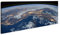 Sicht aus der ISS auf die Erde Panorama 120x60 cm als Leinwandbild, Motiv fertig gerahmt auf Echtholzrahmen, Hochwertiger Digitaldruck mit Rahmen