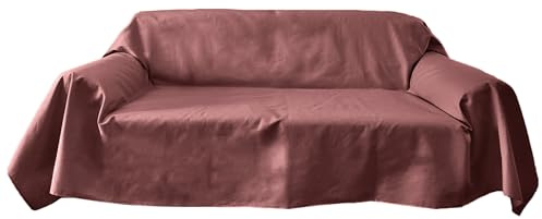 Il Tuo Artigiano Design Telo copridivano 3 posti in Cotone Antimacchia - Foulard per divani 2 posti e 3 posti - Prodotto artigianale made in Italy 170x260-260x280 (2 posti - 170x280 cm, Rosa antico)