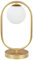 Tischlampe Metall/Glas gold weiß rund Glaskugel Nachttischlampe elegant Yankee