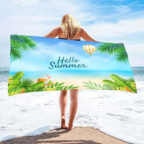 Toalla de Baño de Microfibra Grande, 180x90cm Toalla de Playa Grande de Microfibra de Secado rápido,Toalla de Playa Sin Arena,Toallas Súper Ligeras para Piscina,Yoga,Gimnasio y Deportes (Océano)