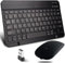 KeautFair Tragbar Drahtlos Bluetooth Tastatur und Maus Mäuse Set Dual QWERTY US Layout Wiederaufladbar Schnurlos Ruhig 1200DPI Verstellbar Reise Windows/iOS/Android PC/Laptop/iPad/Smartphone(Schwarz)