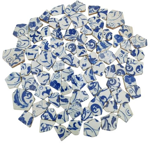 Piastrelle per mosaico in ceramica e porcellana, 500 g, rotte irregolari, per fai da te, pavimenti, cucina, piscina, vasi di fiori (porcellana 11)