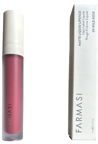 FARMASI Flüssiger Lippenstift, matt, 09 Wild, Rose, wasserfest, flüssiger Lippenstift, glutenfrei, ohne Paraben 0,14 fl.oz / 4 ml