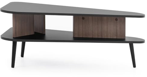 Lomadox Couchtisch Sofatisch in Graphit und braun mit Holzoptik