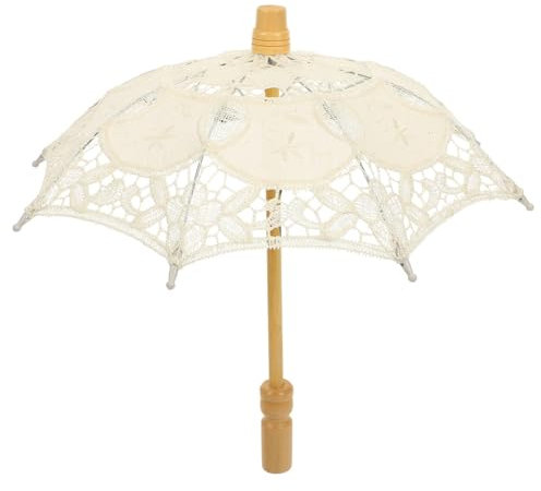 TOYANDONA Junge Mädchen-rüschen-Regenschirm Mit Zarter Stickerei Für Hochzeiten Fotoshootings Und Kostümpartys Eleganter Spitzenparasol Für Mädchen