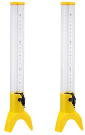 Tour à Bière Transparente 3 L/100oz,Distributeur de Boissons Froides Avec Tube à Glace Amovible pour Les Fêtes,Distributeur de Bière En Plastique Avec Robinet étanche(Size:2 PCS,Color:Yellow)